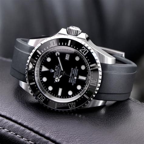 black rolex silver band|Rolex with black rubber band.